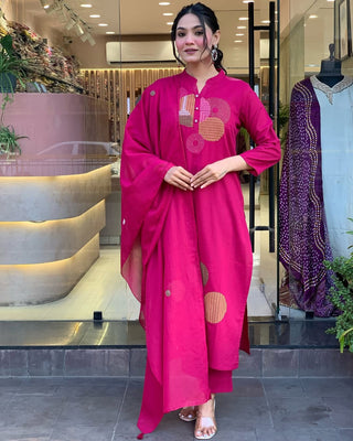 mal-cotton-kurti-pant-dupatta-with-front-pleated-work-color-rani-2