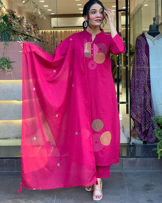 mal-cotton-kurti-pant-dupatta-with-front-pleated-work-color-rani-4