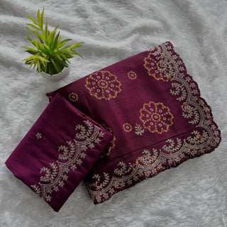 mulmul-chinnon-saree-print-heavy-embroidery-work-color-purple-1