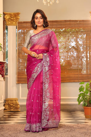 organza-silk-saree-sequence-embroidery-work-color-pink-1