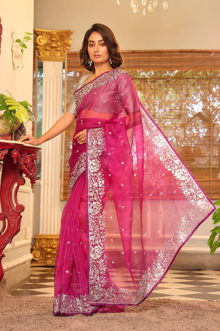 organza-silk-saree-sequence-embroidery-work-color-pink-3