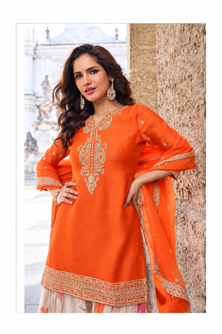 VARMAN DESIGNER SALWAR KAMEEZ FOR WOMEN READT TO WEAR CHINON SILK EMBROIDERY WITH LAZE WORK FULLY STITCHED ID : 10435352330522