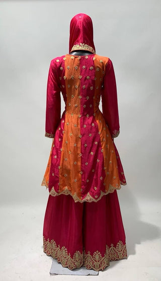 premium-chinon-kurti-sharara-dupatta-set-with-sequins-embroidery-work-color-red-orange-6