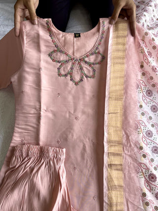 premium-roman-silk-kurti-pant-dupatta-set-embroidery-zari-print-work-color-blossom-2