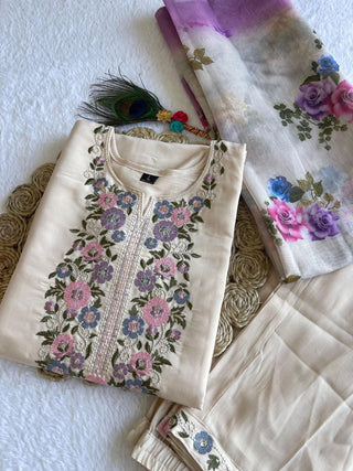 premium-roman-silk-kurti-pant-dupatta-set-embroidery-zari-print-work-color-cream-3