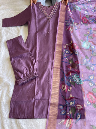 premium-roman-silk-kurti-pant-dupatta-set-embroidery-zari-print-work-color-faded-purple-1