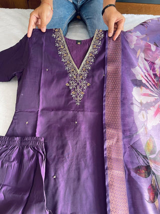 premium-roman-silk-kurti-pant-dupatta-set-embroidery-zari-print-work-color-grape-2