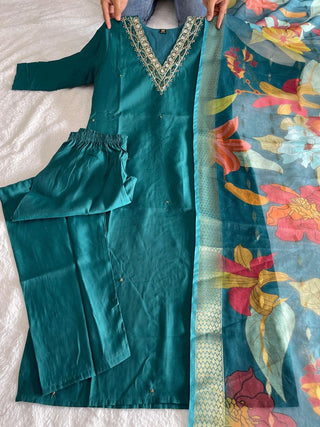 premium-roman-silk-kurti-pant-dupatta-set-embroidery-zari-print-work-color-greenish-blue-1