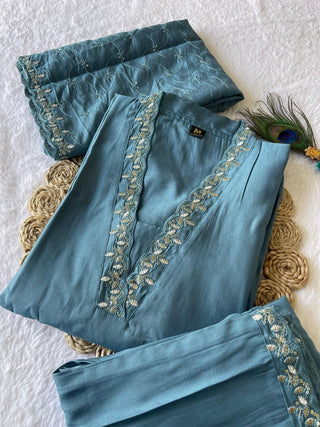 premium-roman-silk-kurti-pant-dupatta-set-embroidery-zari-print-work-color-marble-blue-3