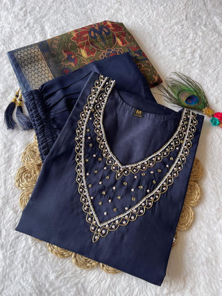 premium-roman-silk-kurti-pant-dupatta-set-embroidery-zari-print-work-color-navy-blue-3