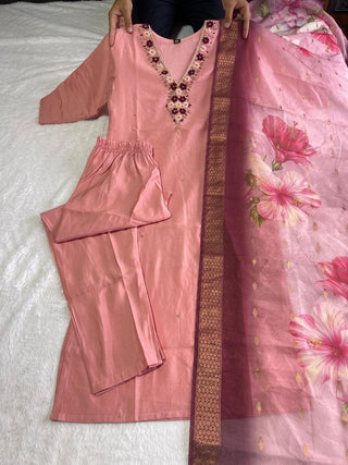 premium-roman-silk-kurti-pant-dupatta-set-embroidery-zari-print-work-color-old-pink-1