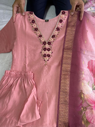 premium-roman-silk-kurti-pant-dupatta-set-embroidery-zari-print-work-color-old-pink-2