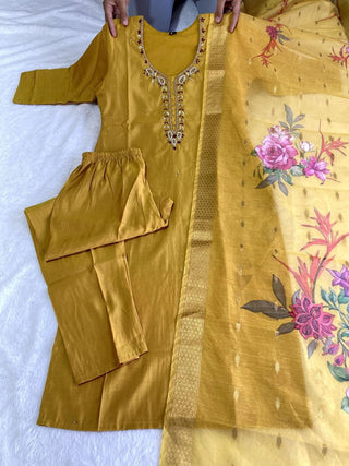 premium-roman-silk-kurti-pant-dupatta-set-embroidery-zari-print-work-color-reef-gold-1