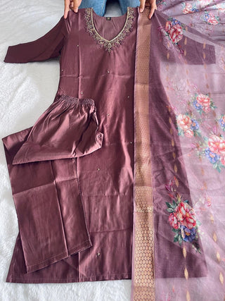 premium-roman-silk-kurti-pant-dupatta-set-embroidery-zari-print-work-color-rosy-brown-1