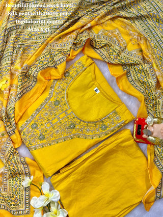 premium-roman-silk-kurti-pant-dupatta-set-with-embroidery-print-work-color-yellow-3