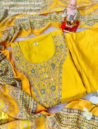 premium-roman-silk-kurti-pant-dupatta-set-with-embroidery-print-work-color-yellow-4