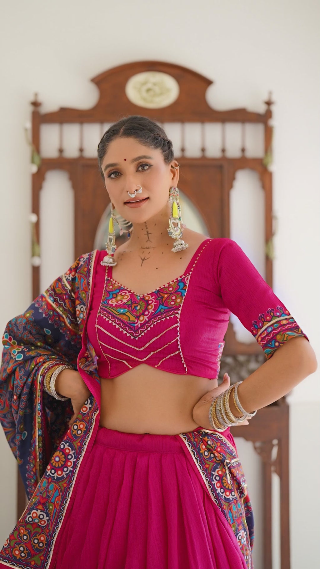 lehenga-choli-dupatta-set-tasar-silk-gamthi-print-embossed-design-gotta-patti-lace-2