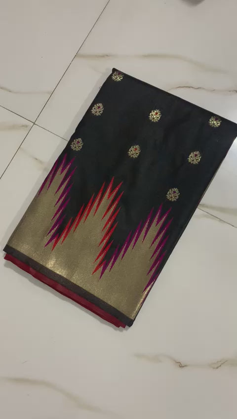 silk-saree-zari-minakari-temple-big-boder-weaving-work-black