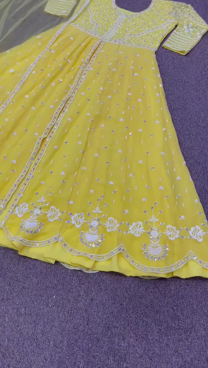    georgette-embroidery-sequins-gown-yellow-color
