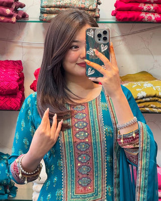 pure-chinon-gown-plazzo-dupatta-with-print-mirror-hand-work-color-blue-3