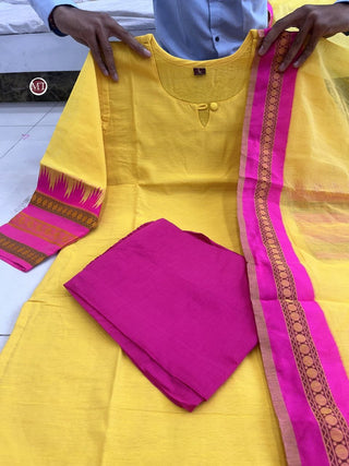 pure-kanchi-cotton-kurti-pant-dupatta-suit-set-with-print-work-color-yellow-3