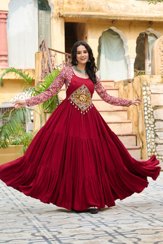 rayon-14kg-anarkali-style-long-gown-with-embroidery-print-work-color-maroon-1