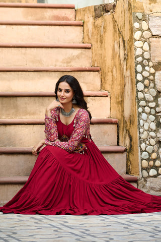rayon-14kg-anarkali-style-long-gown-with-embroidery-print-work-color-maroon-4