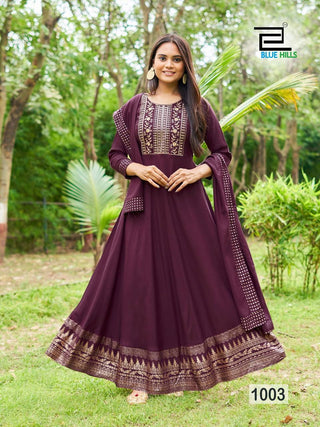     rayon-gown-with-dupatta-with-sequence-embroidery-print-work-wine-1