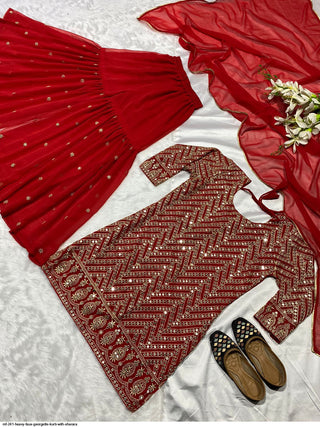 red-color-georgeous-heavy-fox-georgette-top-with-sharara-5
