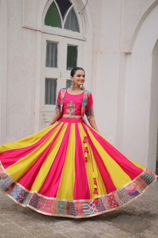 roman-lehenga-choli-set-with-maslin-crochet-print-gotta-lace-embellished-thread-embroidery-codi-lace-work-color-yellow-magenta-6