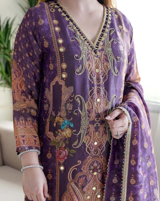 satin-silk-kurti-pant-dupatta-suit-set-with-embroidery-print-lace-work-color-purple-2