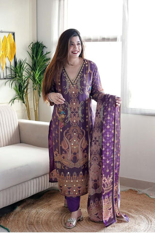 satin-silk-kurti-pant-dupatta-suit-set-with-embroidery-print-lace-work-color-purple-5