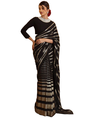 sequins-embroidery-polopiping-border-saree-black-color