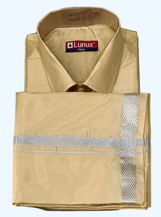 2-3 Days Delivery! Traditional Wear Silk Shirt and  Dhotti, Vesti, Vetti with Pocket and Velcro work