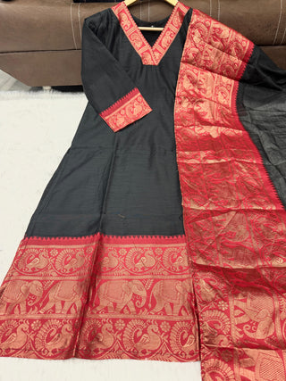 silk-cotton-kurti-legging-dupatta-set-with-weaving-work-color-black-2
