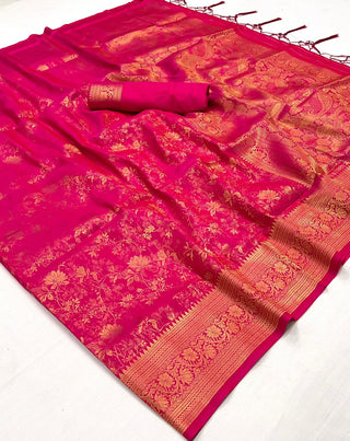 silk-handloom-weaving-saree-color-rani-3