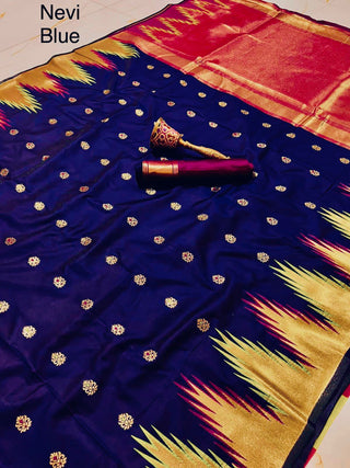    silk-saree-zari-minakari-temple-big-boder-weaving-work-navy-blue
