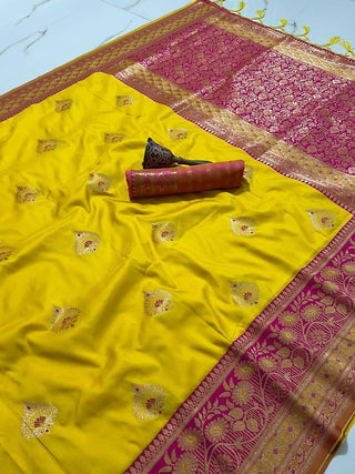 silk-zari-minakari-butta-weaving-border-work-color-yellow