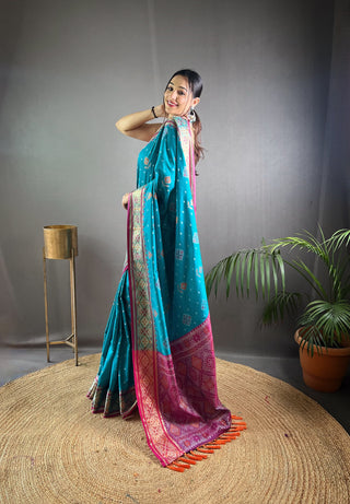 soft-rangeen-patola-silk-saree-color-turquoise-2