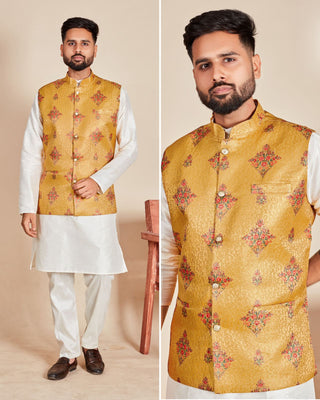 soft-silk-men-kurta-pyjama-koti-set-jacquard-print-work-color-2