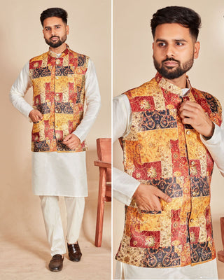 soft-silk-men-kurta-pyjama-koti-set-jacquard-print-work-color-3