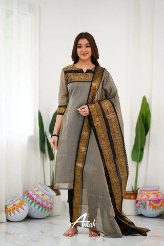 south-cotton-kurti-legging-dupatta-set-with-weaving-work-color-grey-2