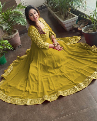  varman-Indian-gown-georgette-embroidery-sequins-yellow-color-1