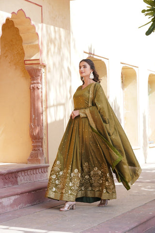 viscose-cosmos-gown-dupatta-suit-set-embroidery-zari-sequins-work-color-olive-1