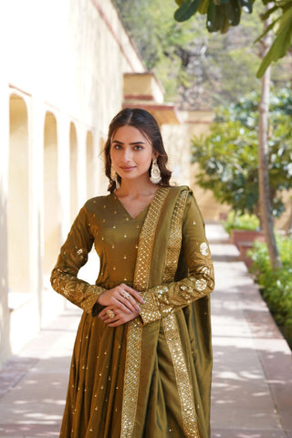 viscose-cosmos-gown-dupatta-suit-set-embroidery-zari-sequins-work-color-olive-3