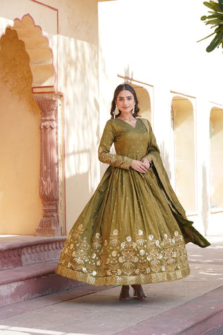 viscose-cosmos-gown-dupatta-suit-set-embroidery-zari-sequins-work-color-olive-5