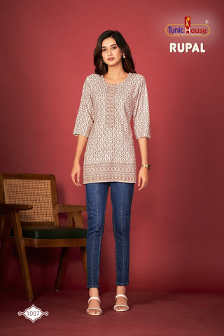 viscous-rayon-lucknowi-short-top-kurti-with-lucknowi-work-color-light-taupe