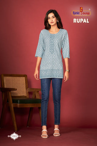 viscous-rayon-lucknowi-short-top-kurti-with-lucknowi-work-color-mist