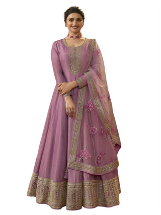 Varman Indian Pakistani Salwar Kameez Suit Women Ready to Wear Dola Silk With Sequins Embroidery Work Party Wear Lavender Color, Listing ID: 8664774476058