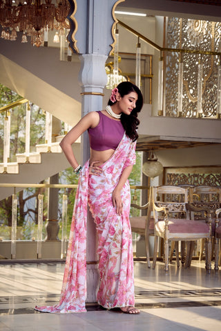 weightless-marbal-sarees-floral-print-with-pearl-lace-border-color-pink-2